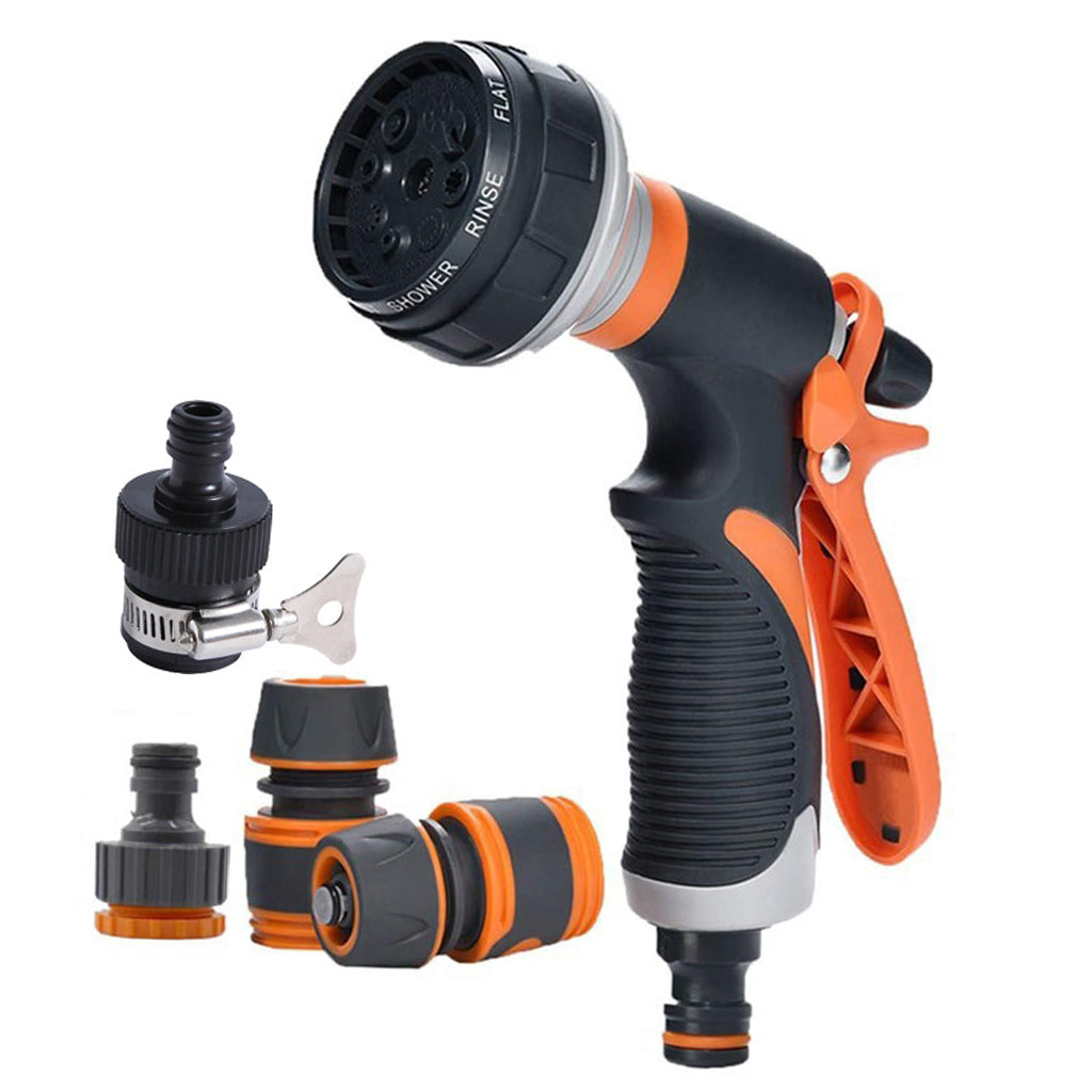 Water Nozzle Sprayer,Heavy Duty,Adjustable 8 Patterns Clean for Car Wash