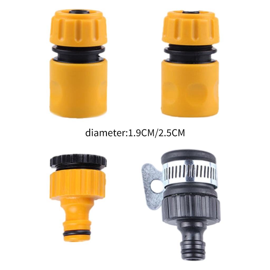 Plastic Garden Hose Pipe Tap Connector Connection Fitting Adapter Fast Joint 4pcs