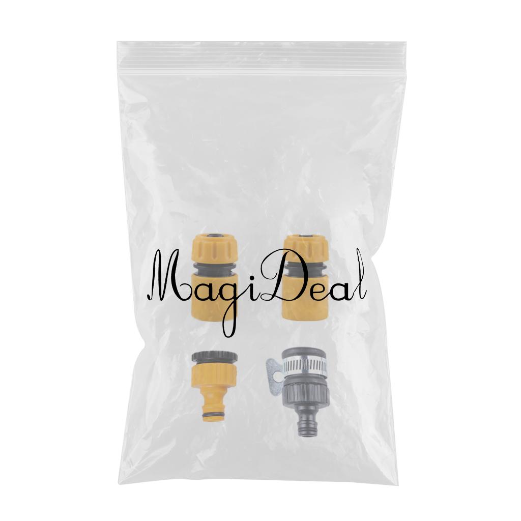 Plastic Garden Hose Pipe Tap Connector Connection Fitting Adapter Fast Joint 4pcs