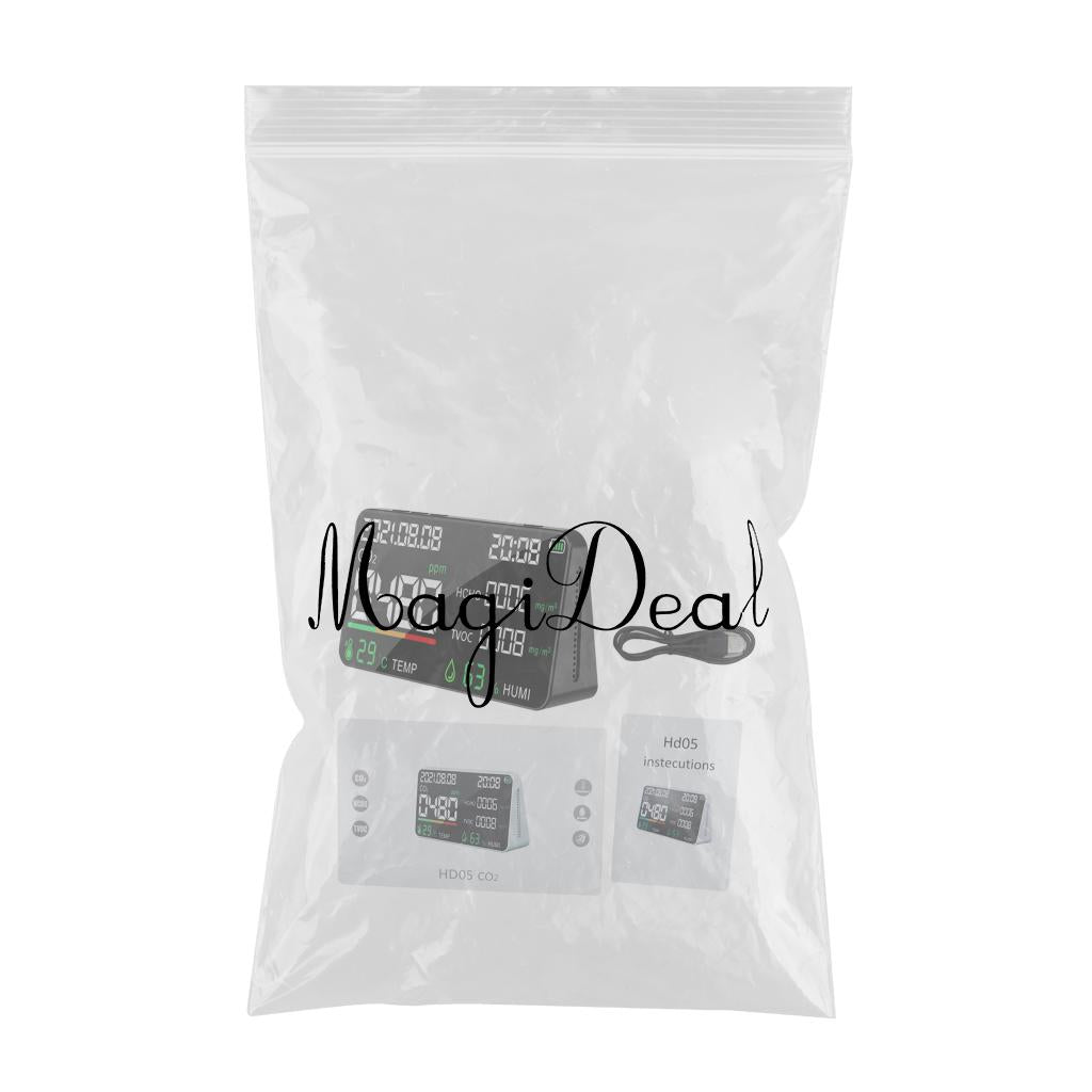 Multi-Function CO2 Meter Gas Detector Measuring Tool for Home Indoor Office Black