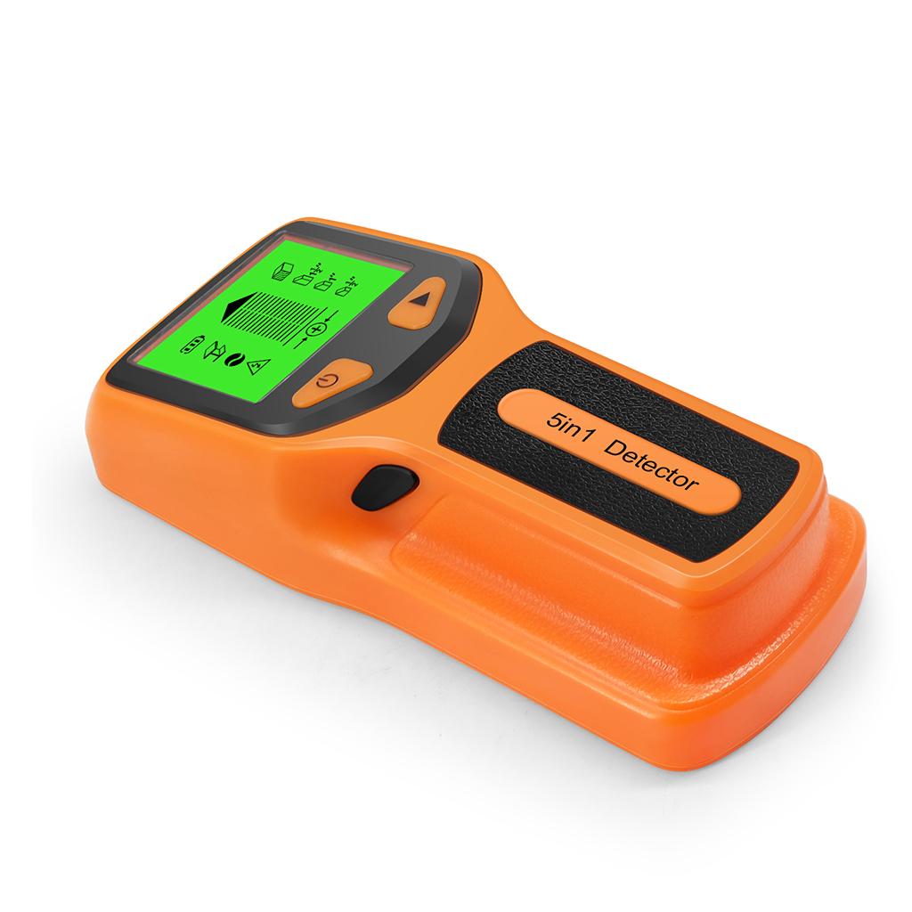 5 in 1 Stud Finder Wood Metal Pipe Wire Wall Sensor Scanner LCD Detector Orange