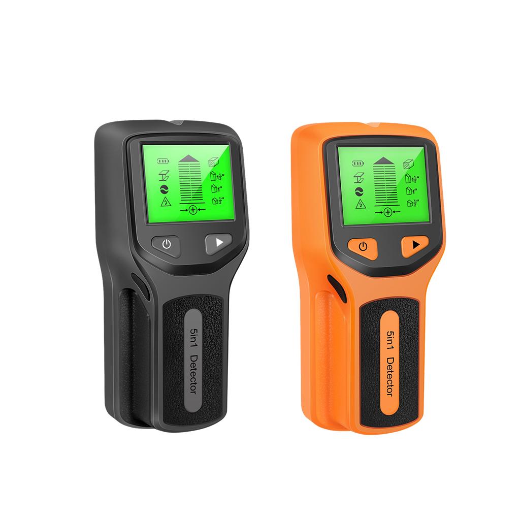 5 in 1 Stud Finder Wood Metal Pipe Wire Wall Sensor Scanner LCD Detector Orange
