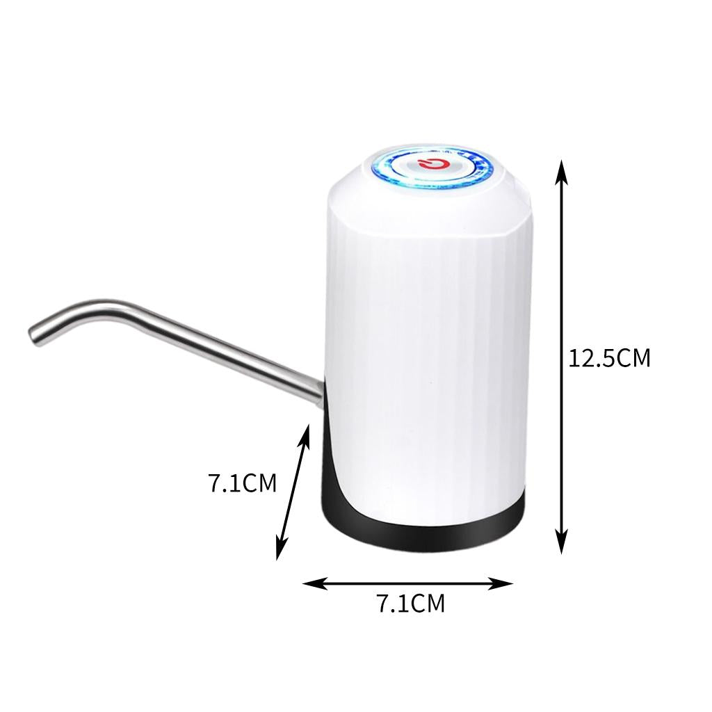 Electric Water Pump USB Rechargeable Gallon Bottle Dispenser Pump Portable White