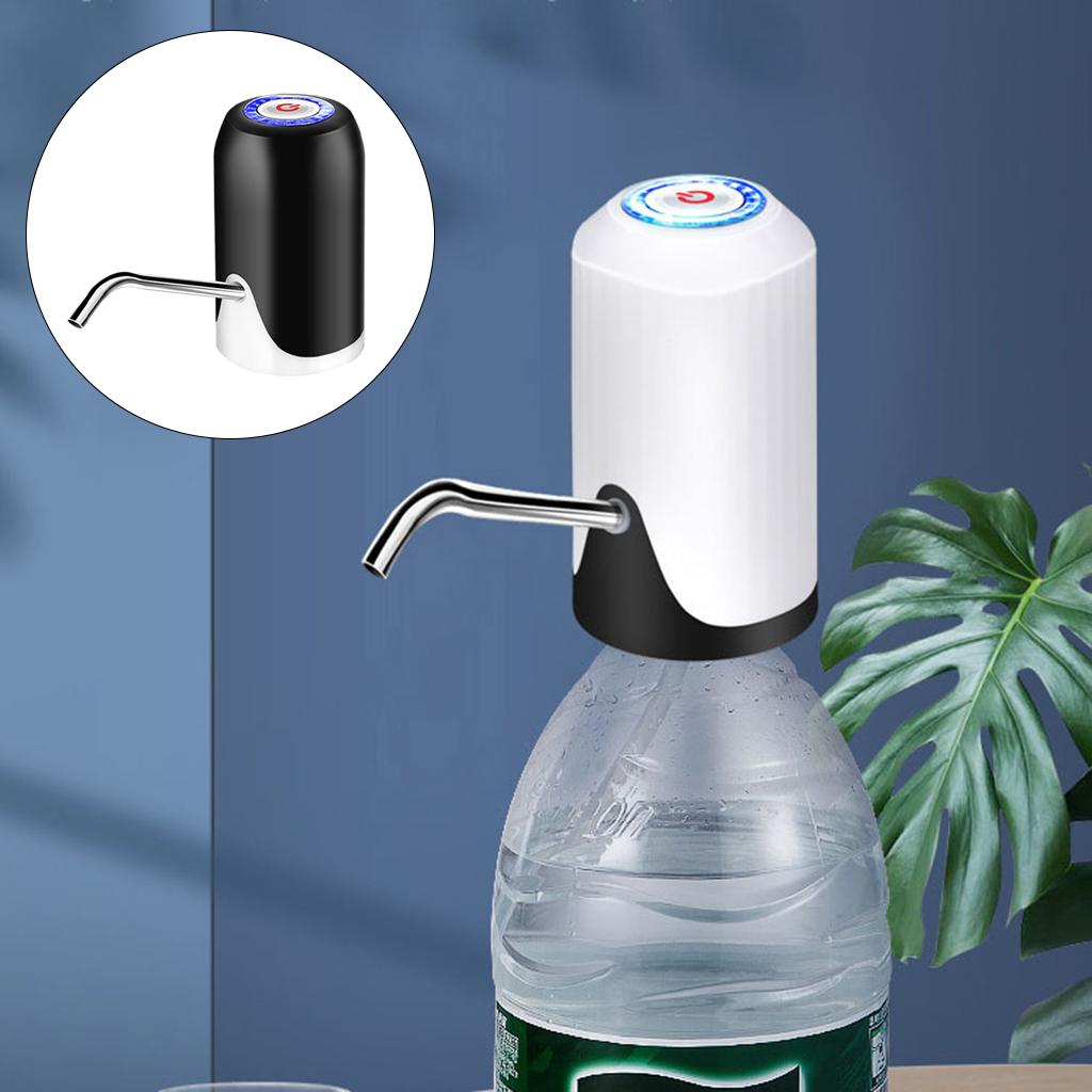 Electric Water Pump USB Rechargeable Gallon Bottle Dispenser Pump Portable Black
