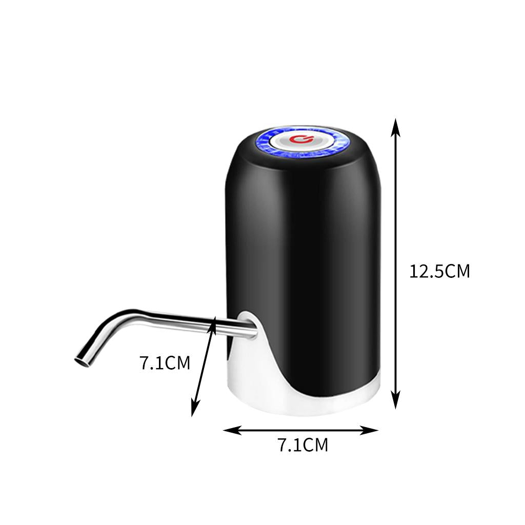 Electric Water Pump USB Rechargeable Gallon Bottle Dispenser Pump Portable Black