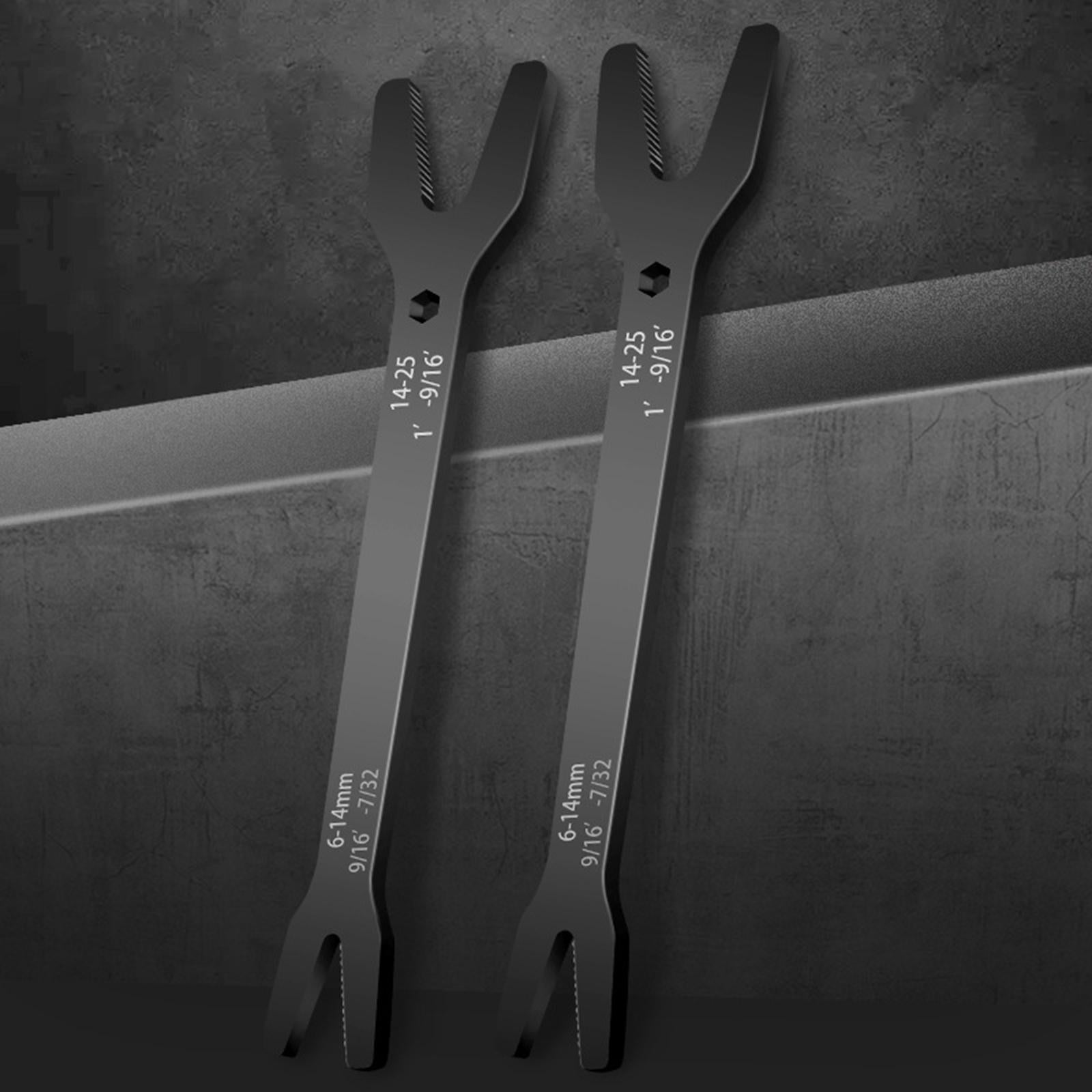 Universal Spanner 6-25mm Steel Double Open Ends for Bike Car Repair Tool Black