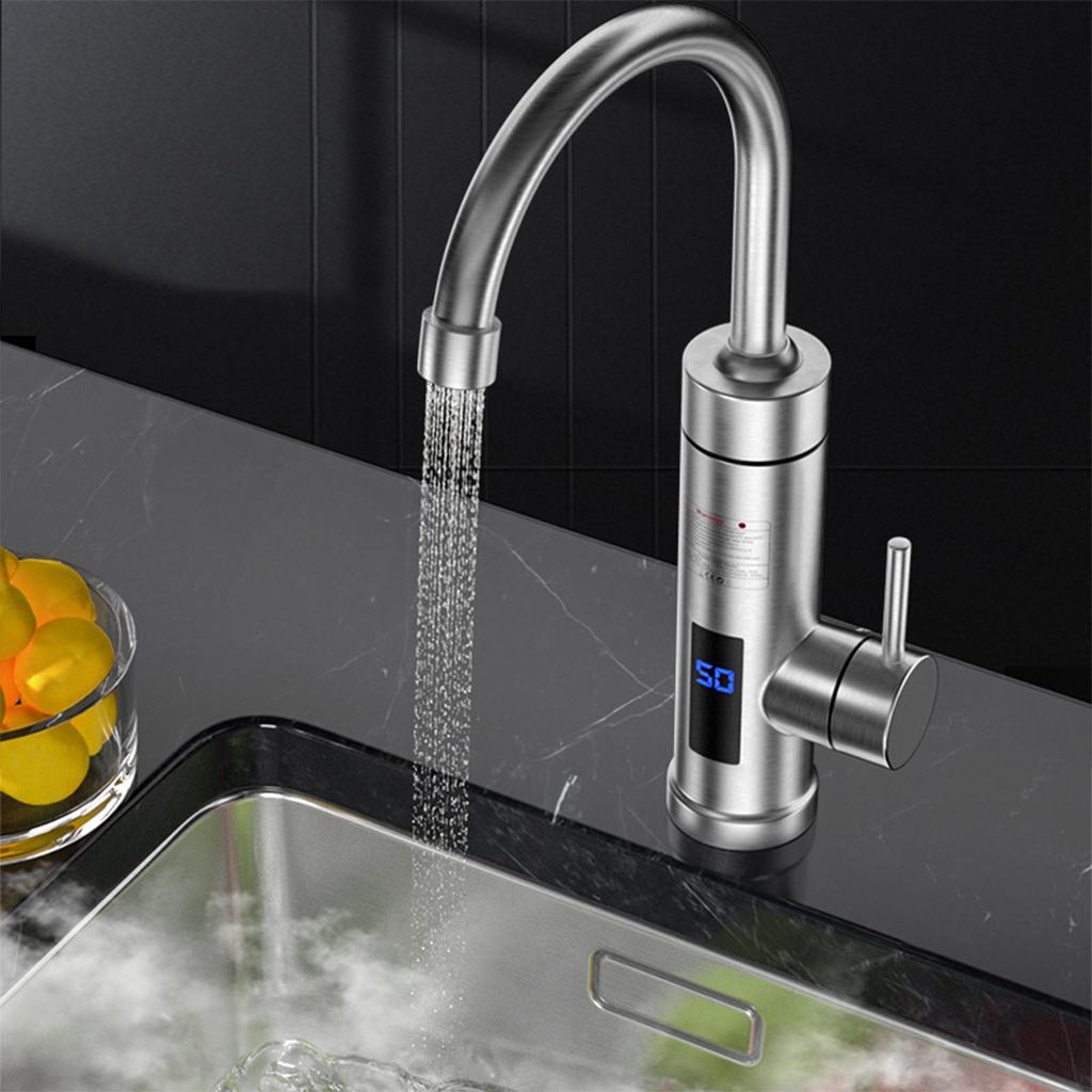 Electric Hot Water Heater Hot/Cold LED Display for Bathroom Under Sink Home