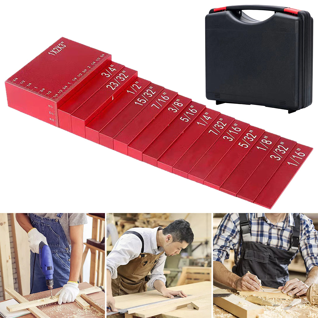 15x Setup Blocks Height Gauge Set Setup Bars for Table Saw Accessories Red