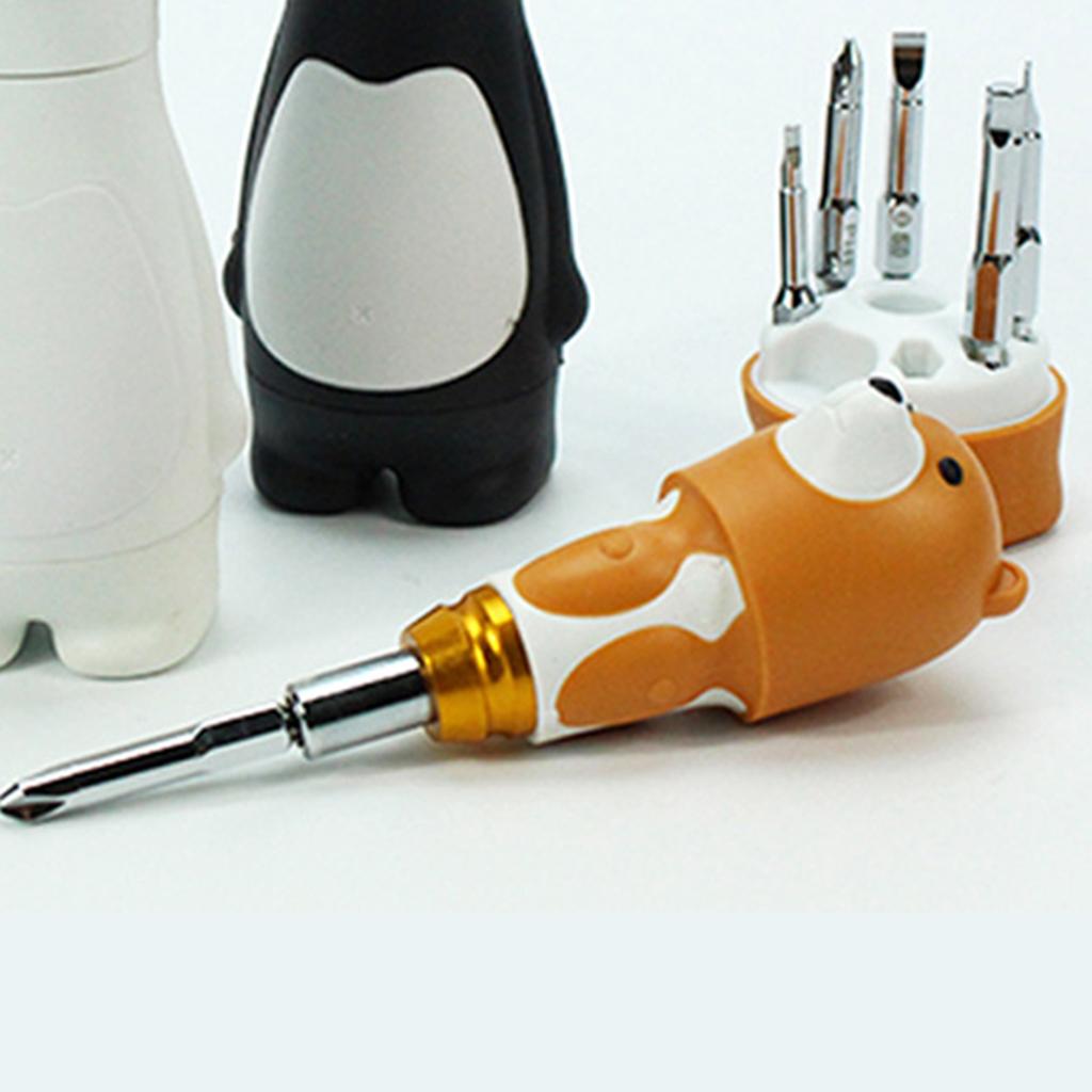 Screwdriver Bit Set Removable Cartoon Soft Grip Slotted Tool for Kids Toys