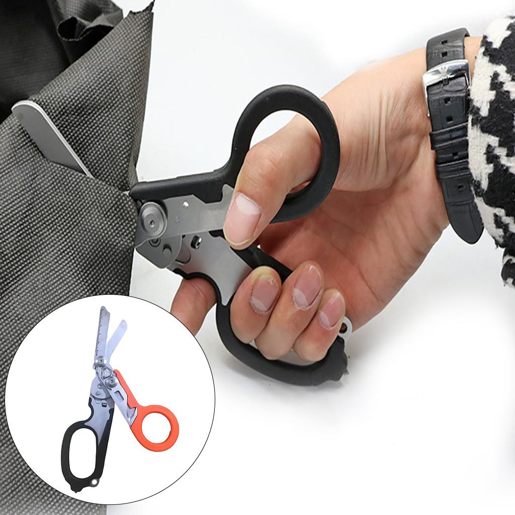Emergency Response Shears Tactical Pliers Multi-Functional for Outdoor Orange Black
