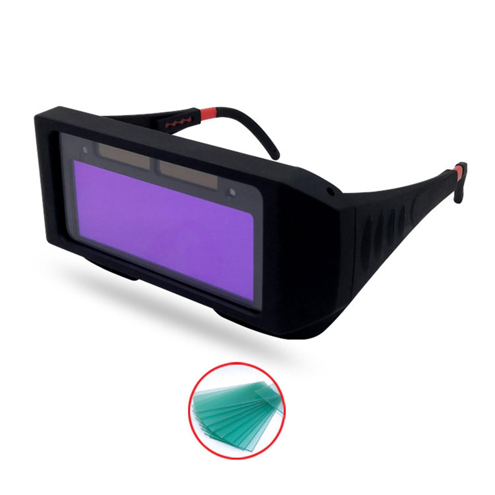 Anti-Shock Welding Goggles Auto Darkening Protection for Welding Working 20 Protective Films
