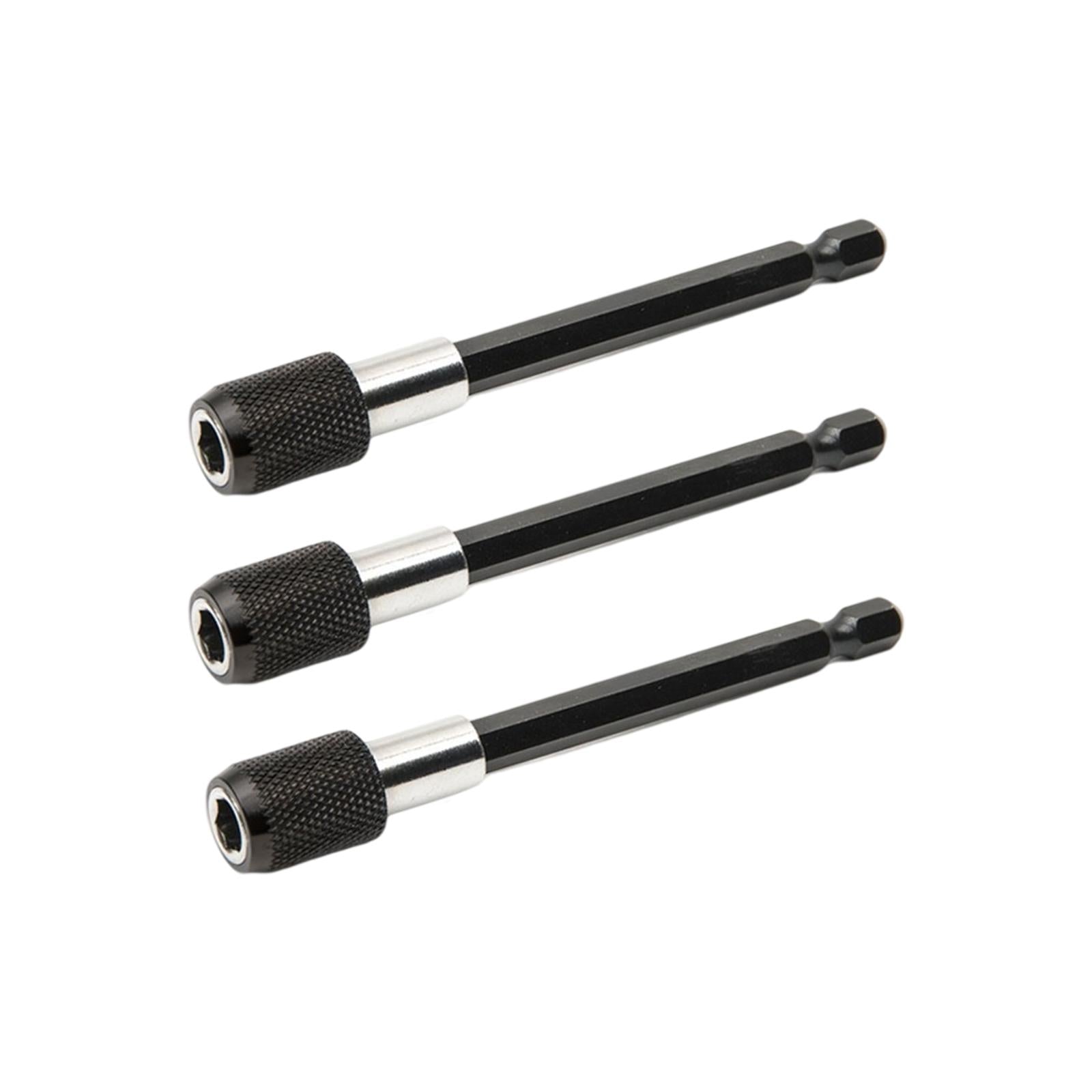 3Pcs Bit Holder Quick Change Hexagon Bit Extension Rod for 1/4 Hex Shank 100mm