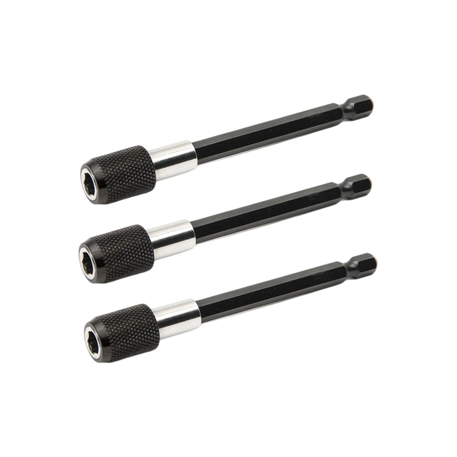 3Pcs Bit Holder Quick Change Hexagon Bit Extension Rod for 1/4 Hex Shank 100mm