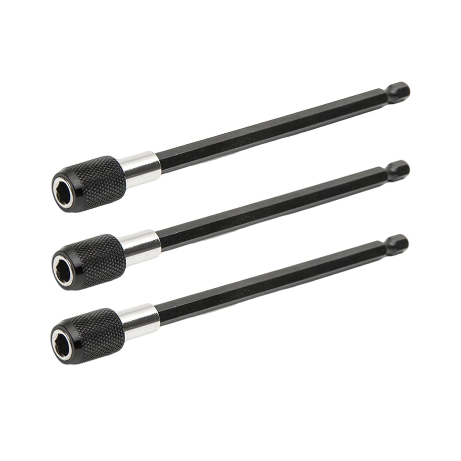 3Pcs Bit Holder Quick Change Hexagon Bit Extension Rod for 1/4 Hex Shank 150mm