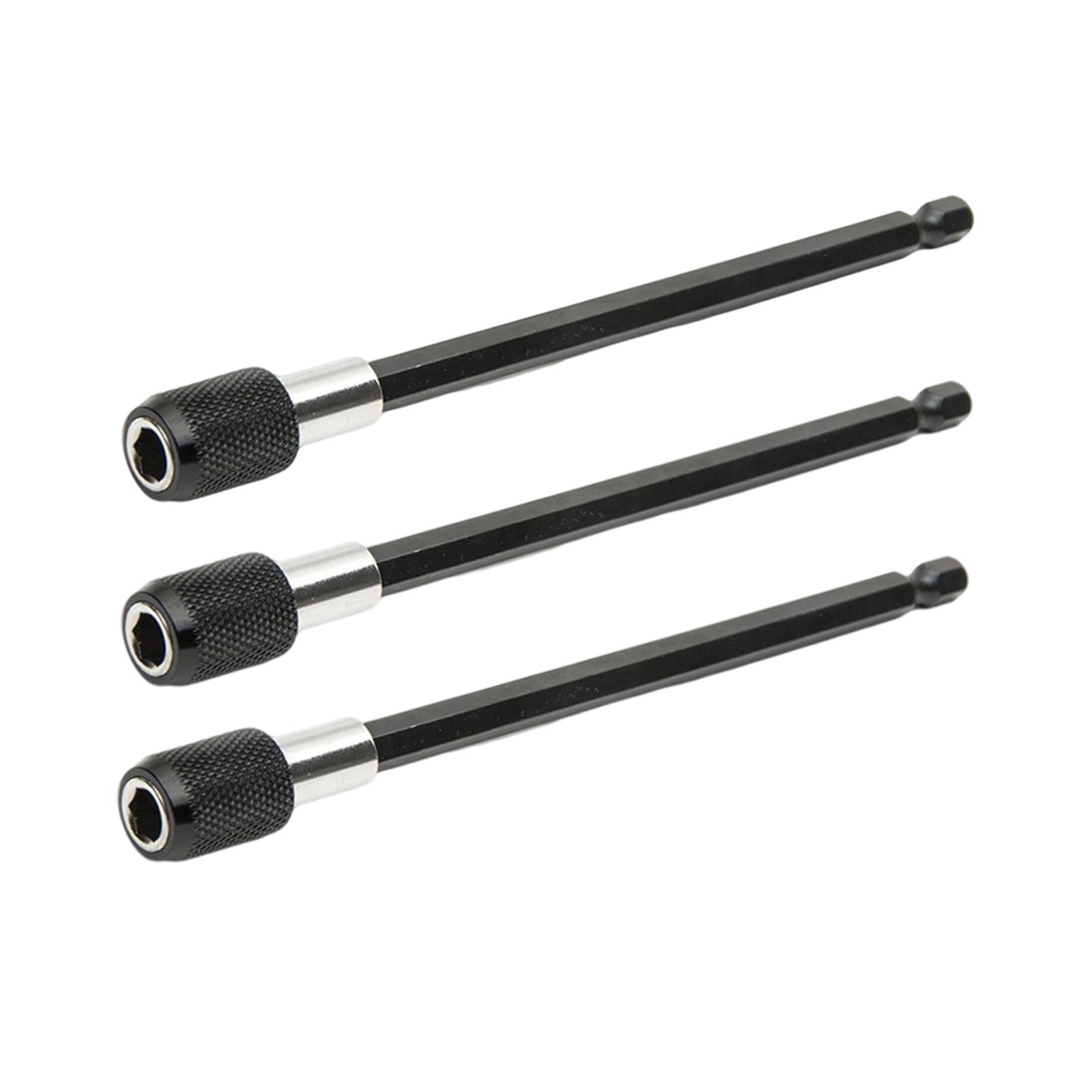 3Pcs Bit Holder Quick Change Hexagon Bit Extension Rod for 1/4 Hex Shank 150mm
