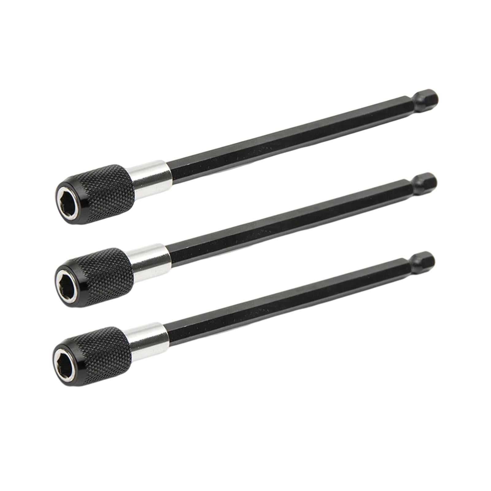 3Pcs Bit Holder Quick Change Hexagon Bit Extension Rod for 1/4 Hex Shank 150mm