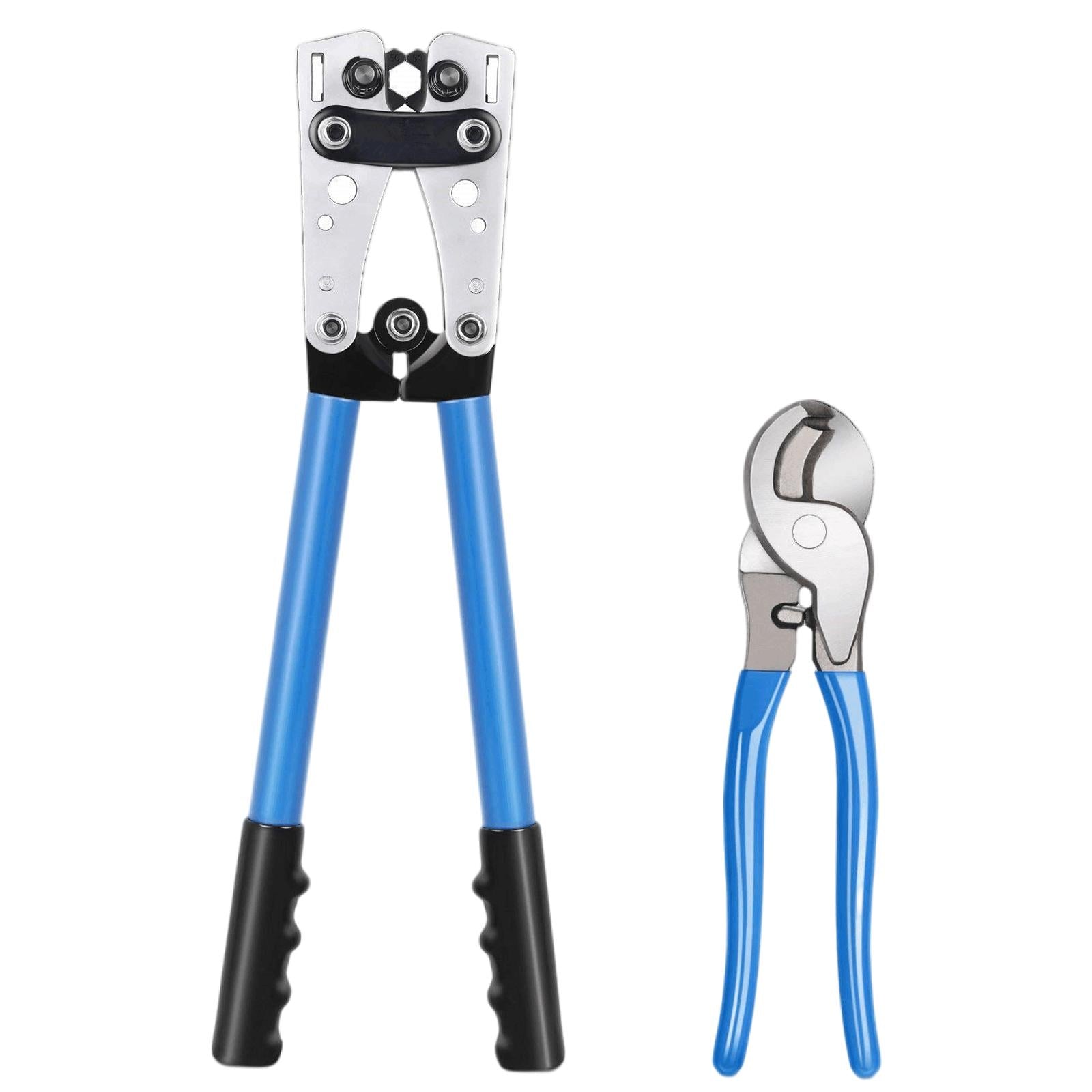 Wire Crimper Terminal Crimping Tool for Battery Terminal Wire Lugs AWG 0-1/0 Combo Set