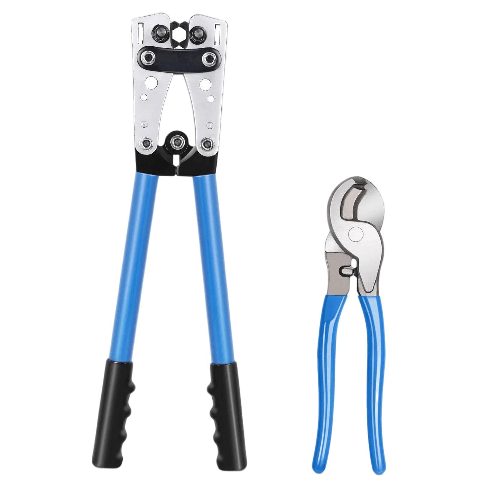 Wire Crimper Terminal Crimping Tool for Battery Terminal Wire Lugs AWG 0-1/0 Combo Set