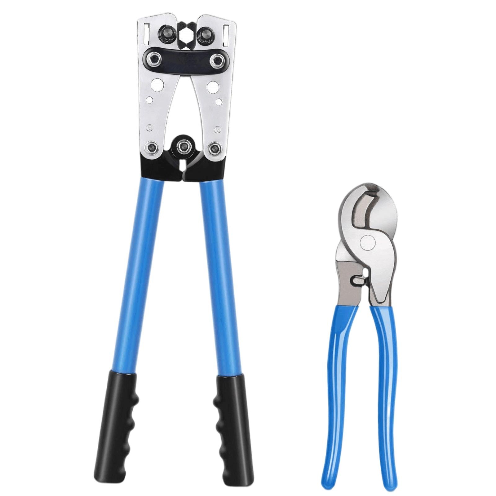 Wire Crimper Terminal Crimping Tool for Battery Terminal Wire Lugs AWG 0-1/0 Combo Set
