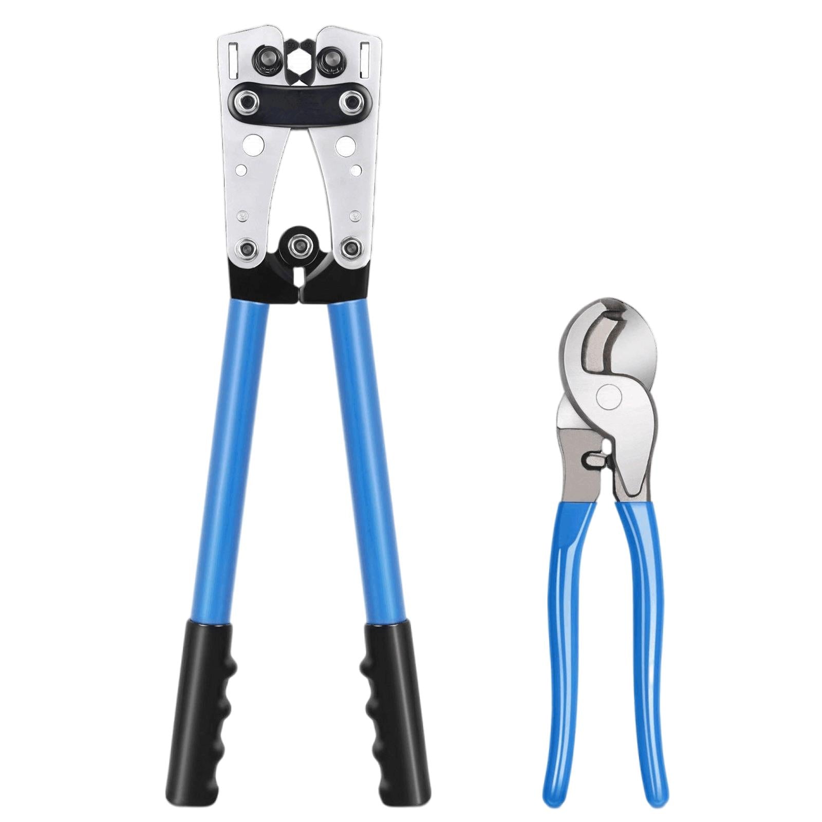 Wire Crimper Terminal Crimping Tool for Battery Terminal Wire Lugs AWG 0-1/0 Combo Set