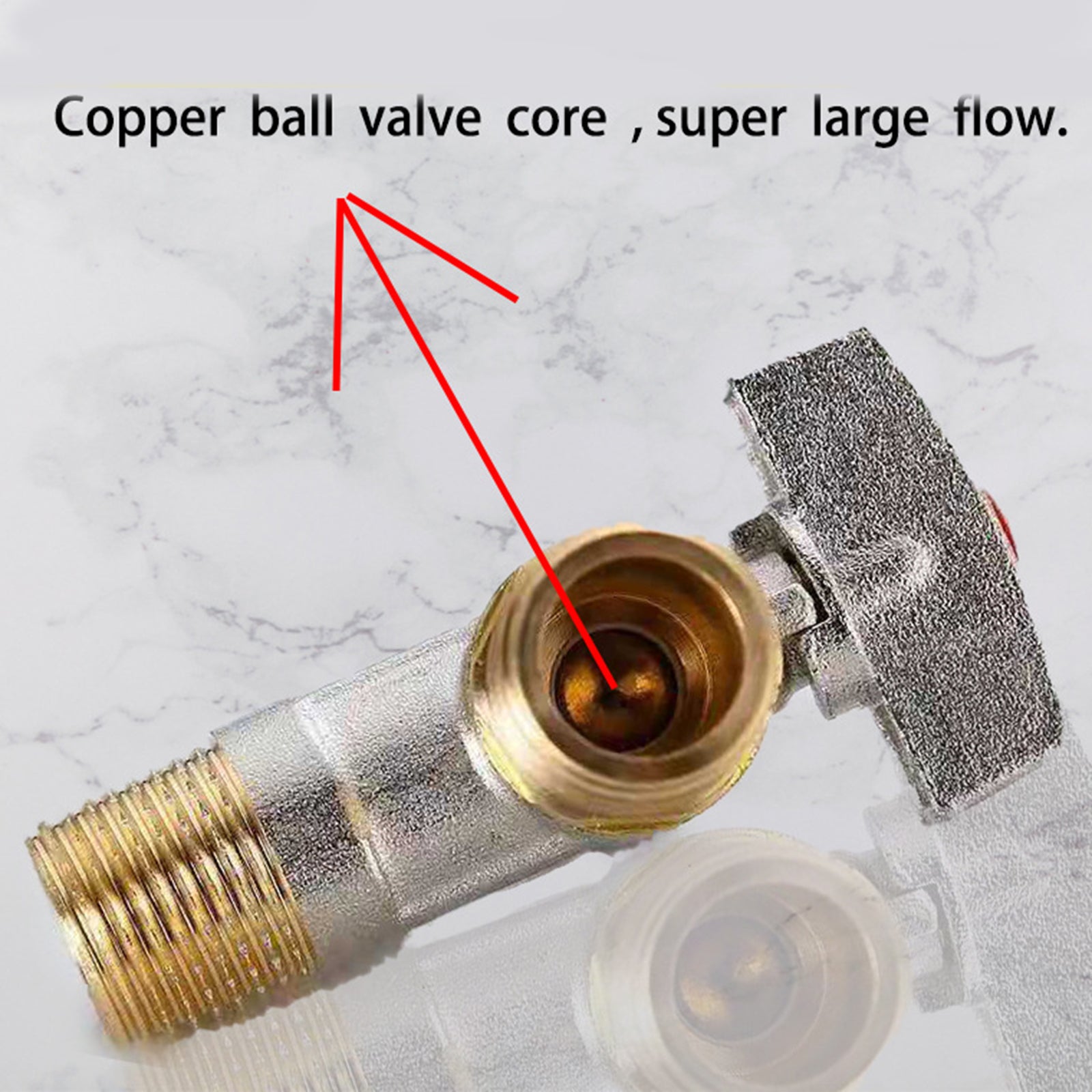 G1/2'' Flow Angle Value Water Shut Off Angle for Bathroom Toilet  Red