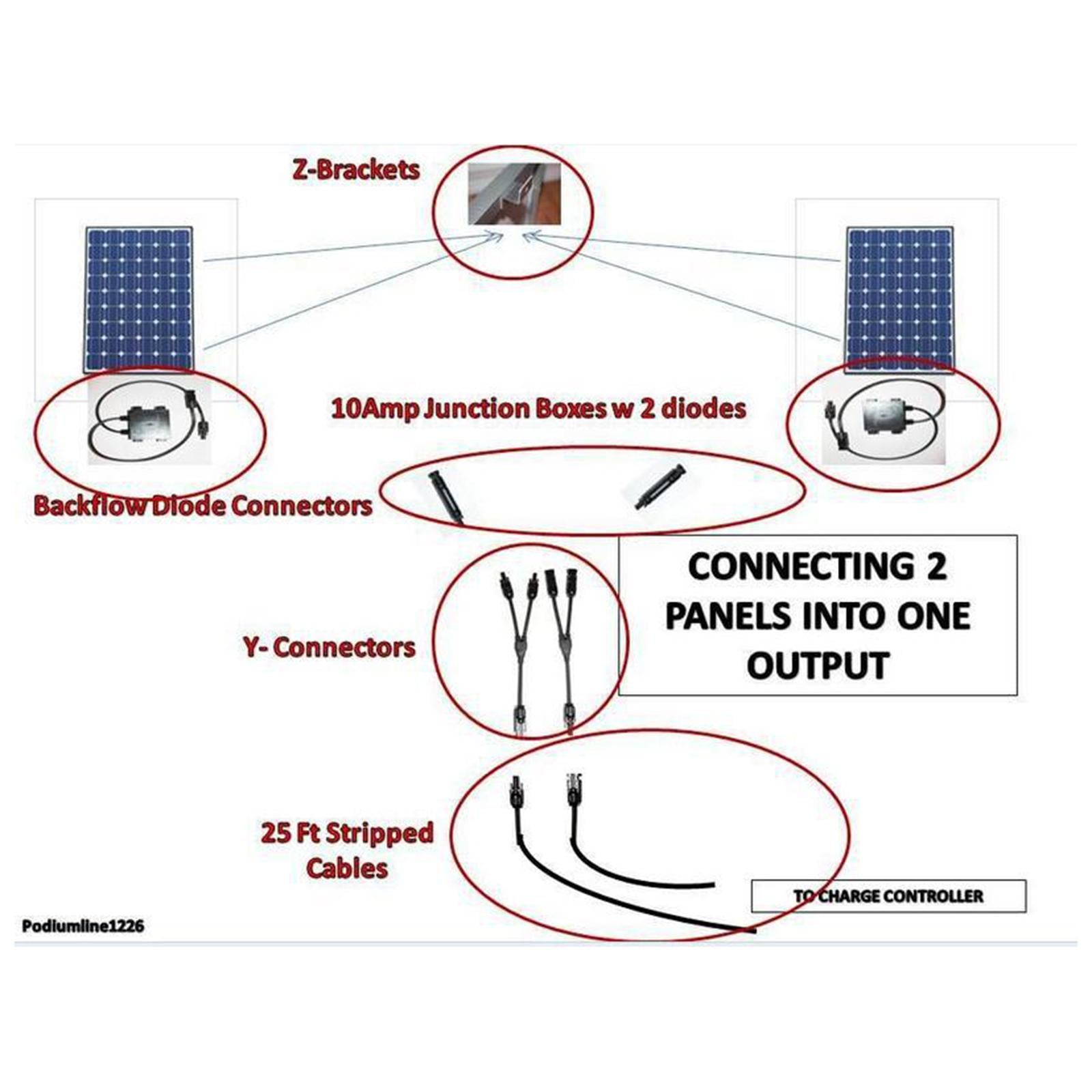 2Pcs Y Type Solar Panel Cable Connector for Photovoltaic Solar Panel System