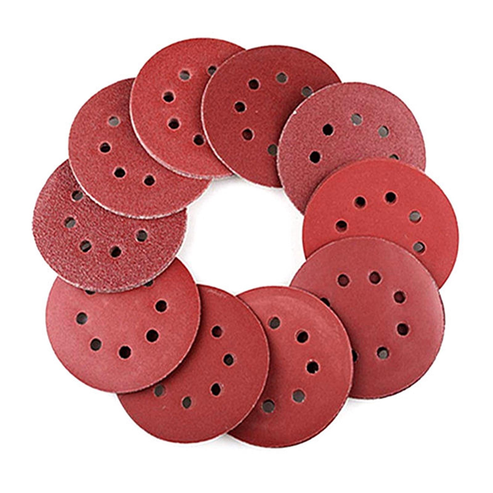 5in 125mm Sandpaper Sanding Discs Hook Loop Sanding Paper Buffing Sheet 120Pcs