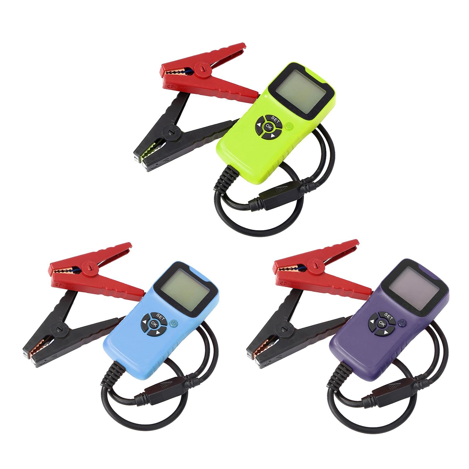 12V Battery Tester Automotive Load with Crocodile Clips CCA for Car Boat Green