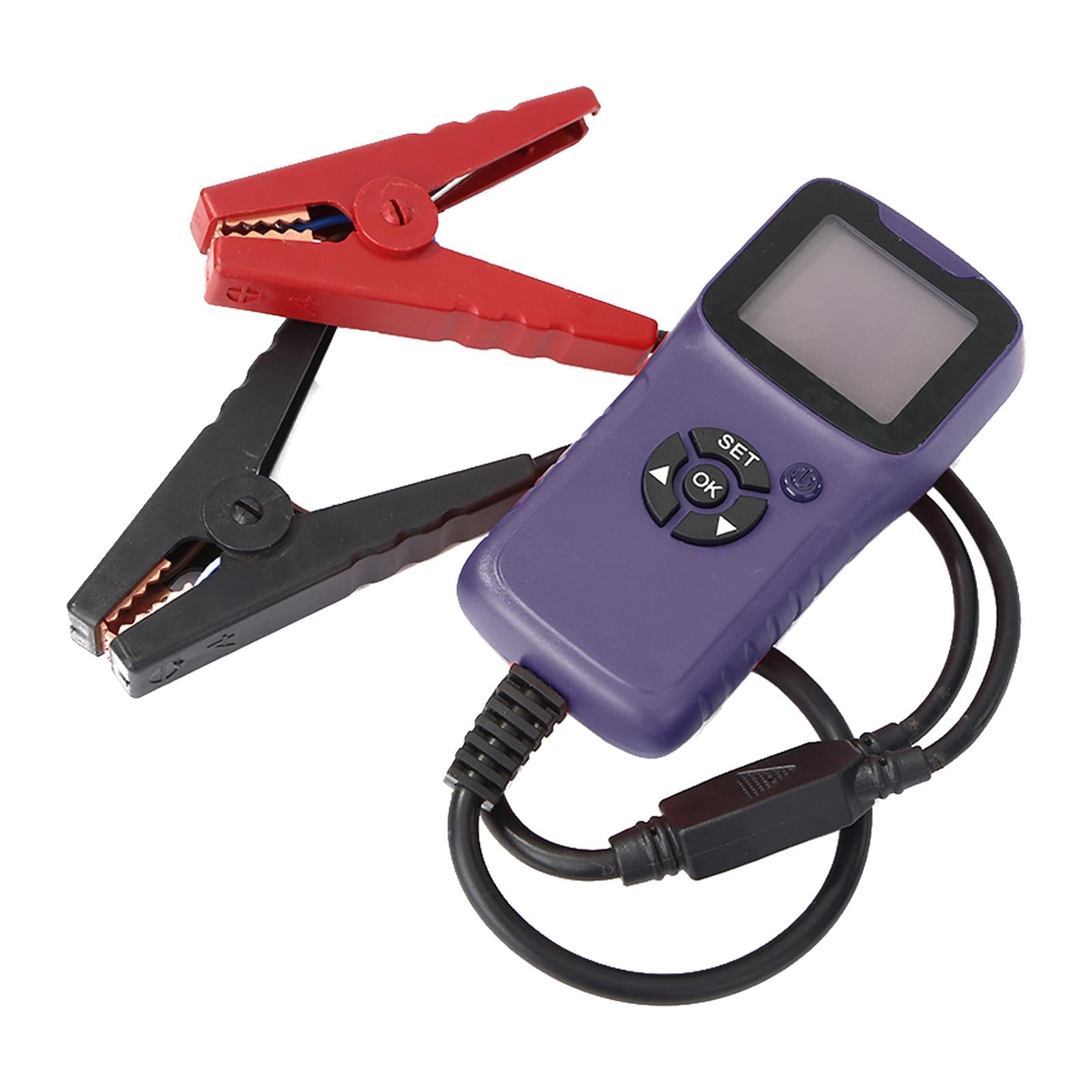 12V Battery Tester Automotive Load with Crocodile Clips CCA for Car Boat Purple