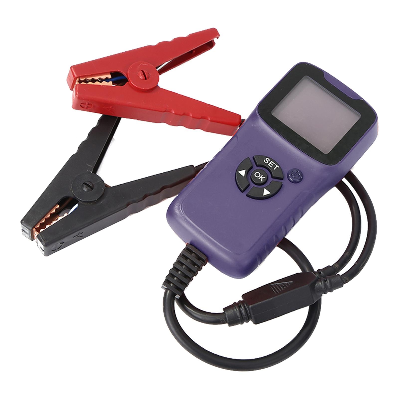 12V Battery Tester Automotive Load with Crocodile Clips CCA for Car Boat Purple