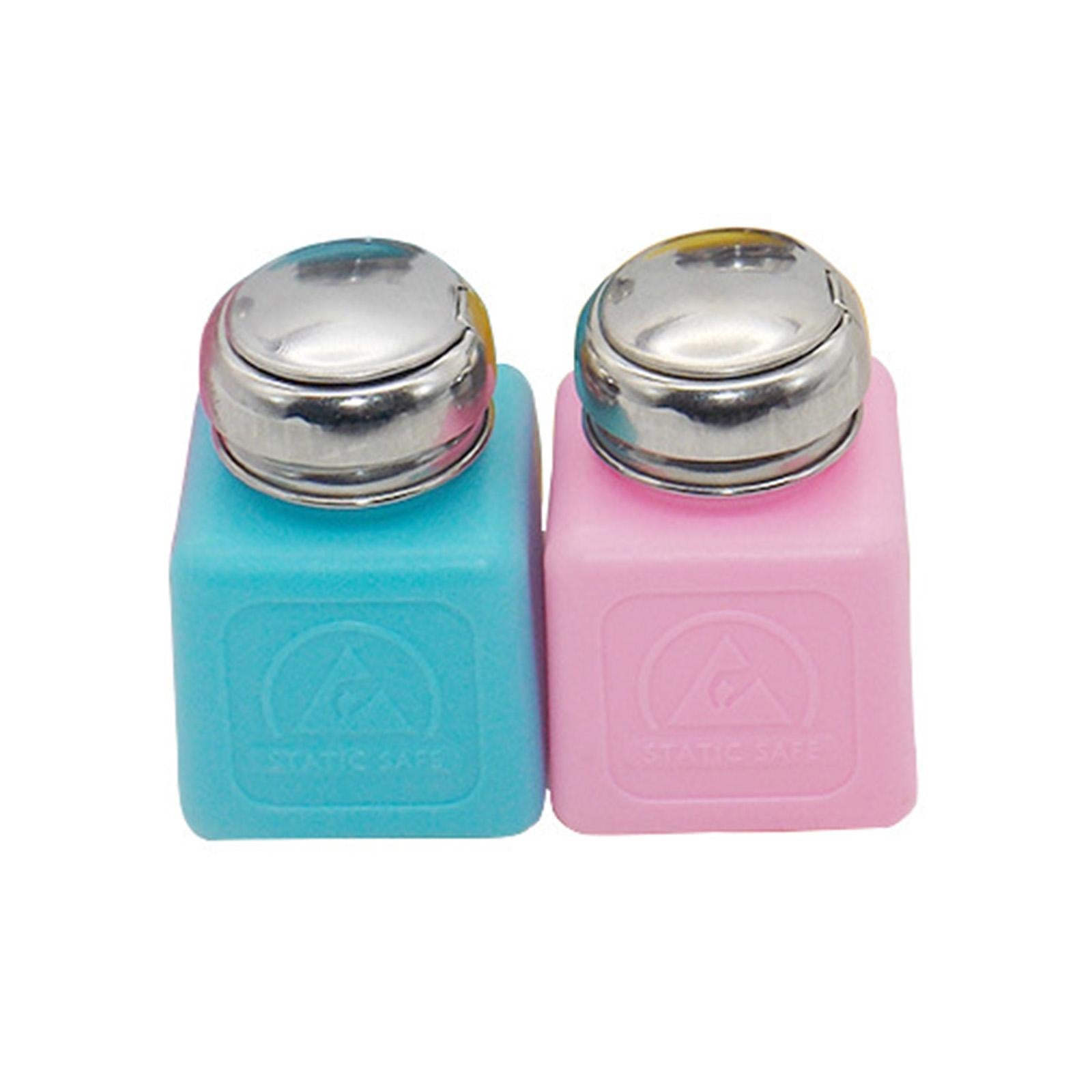 Empty Acetone Pump Dispenser Bottle Polish Remover Nails Blue 100ml
