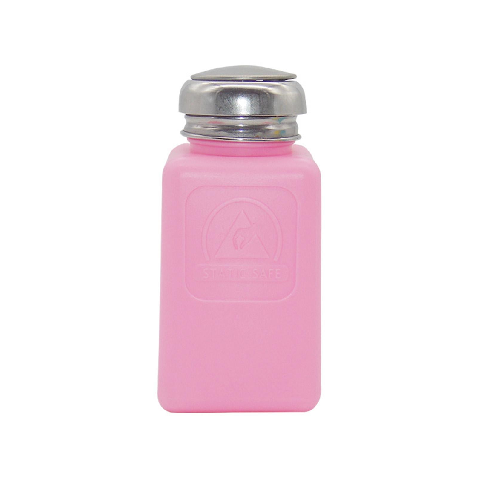 Empty Acetone Pump Dispenser Bottle Polish Remover Nails Pink 175ml