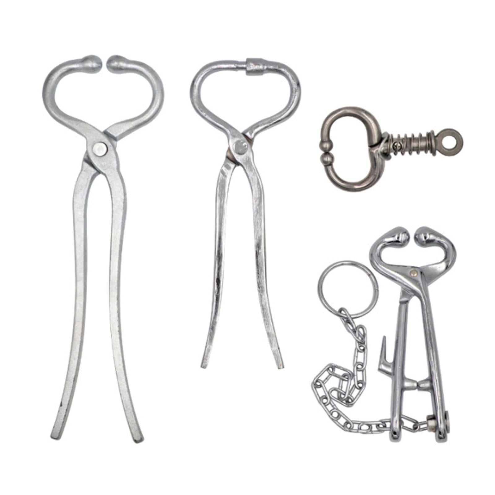 Alloy Cow Nose Pliers Drilling Tools Puncher for Farm Instrument Supplies with chain