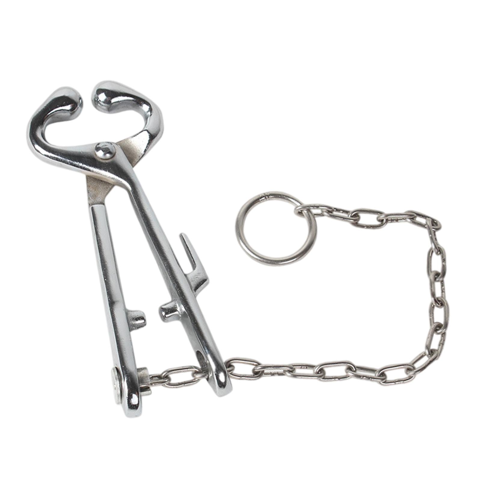 Alloy Cow Nose Pliers Drilling Tools Puncher for Farm Instrument Supplies with chain