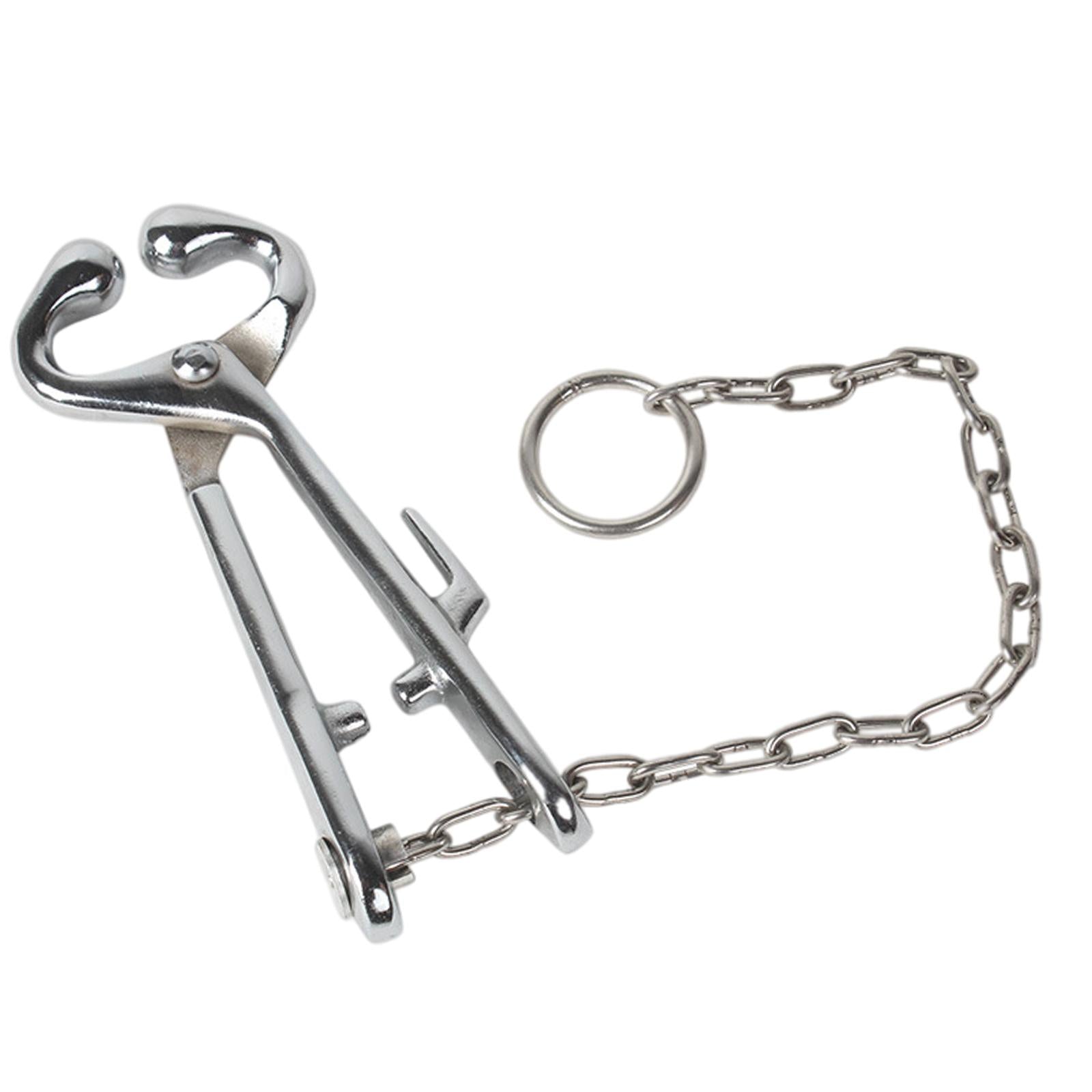 Alloy Cow Nose Pliers Drilling Tools Puncher for Farm Instrument Supplies with chain