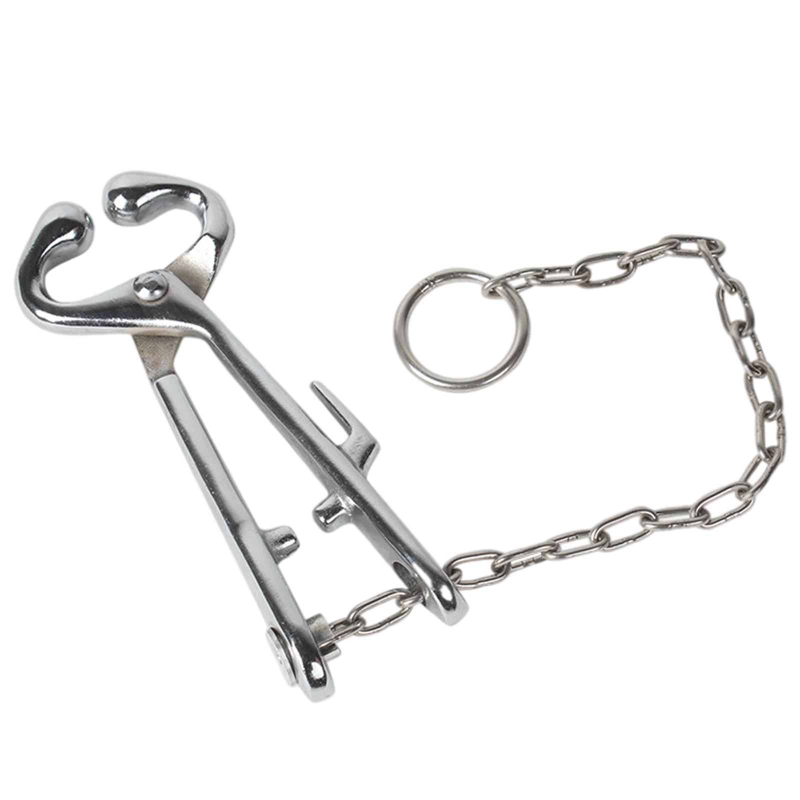 Alloy Cow Nose Pliers Drilling Tools Puncher for Farm Instrument Supplies with chain
