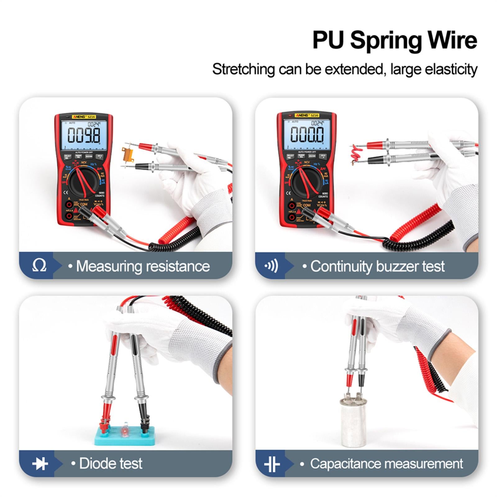 2Pcs Digital Multimeter Test Leads Kit Practical Tool for Electronic Work