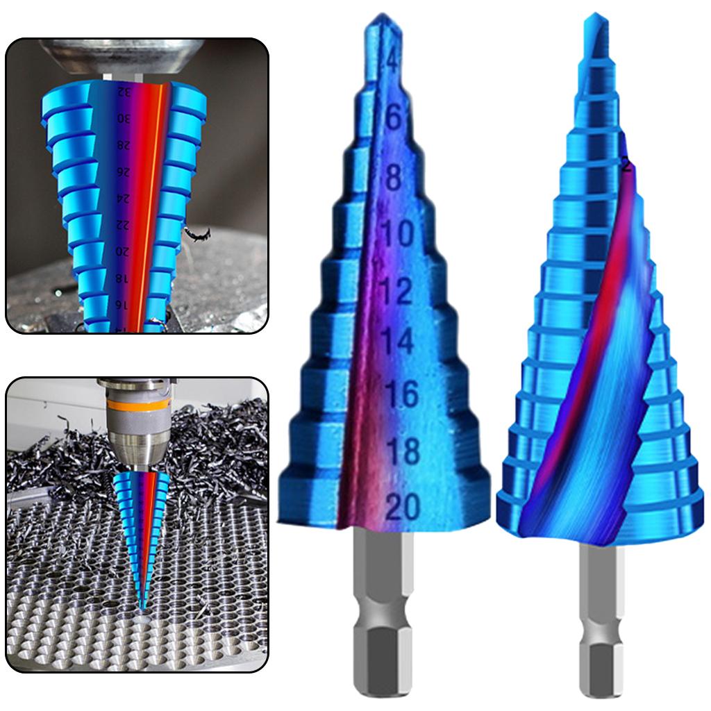 Metal Step Drill Drilling , Blue for 4-20 Tier 9 4-12 Tier 5 4-32 Tier 15 Straight Slot
