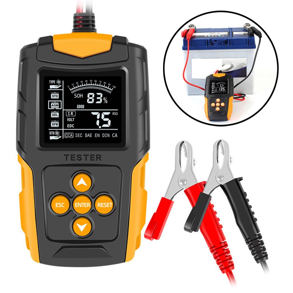 Battery Tester Digital Analyzer with Clamps for Motorbike Vehicles Car