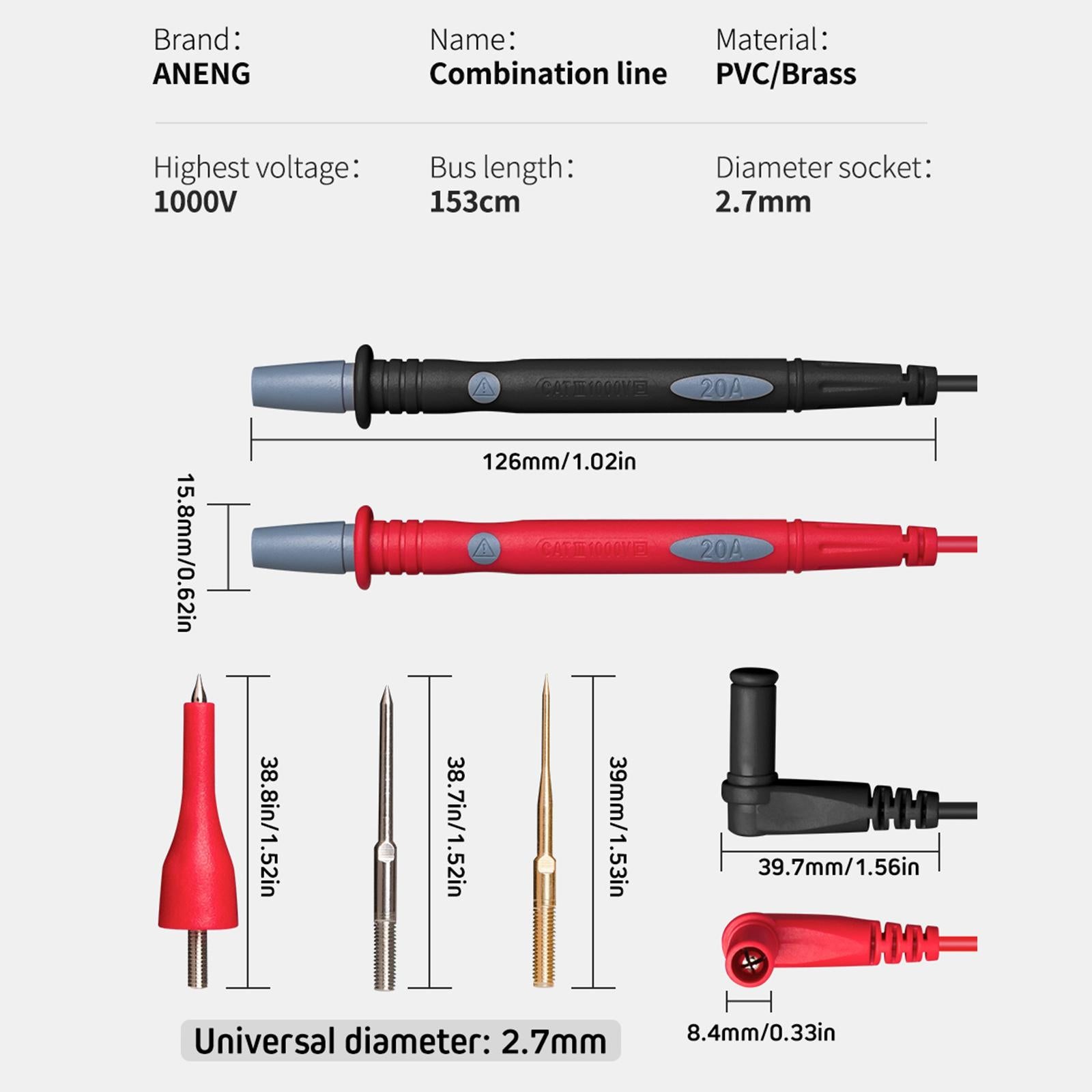 Digital Multimeter Test Leads Multifunction for Small Component Measurement