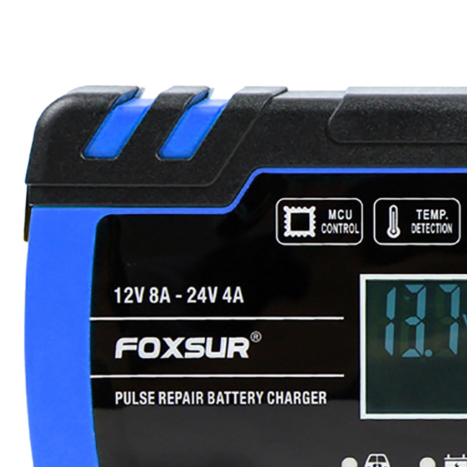 Car Battery Charger 12V 24V 8A 4A with LCD Display for ATV SUV
