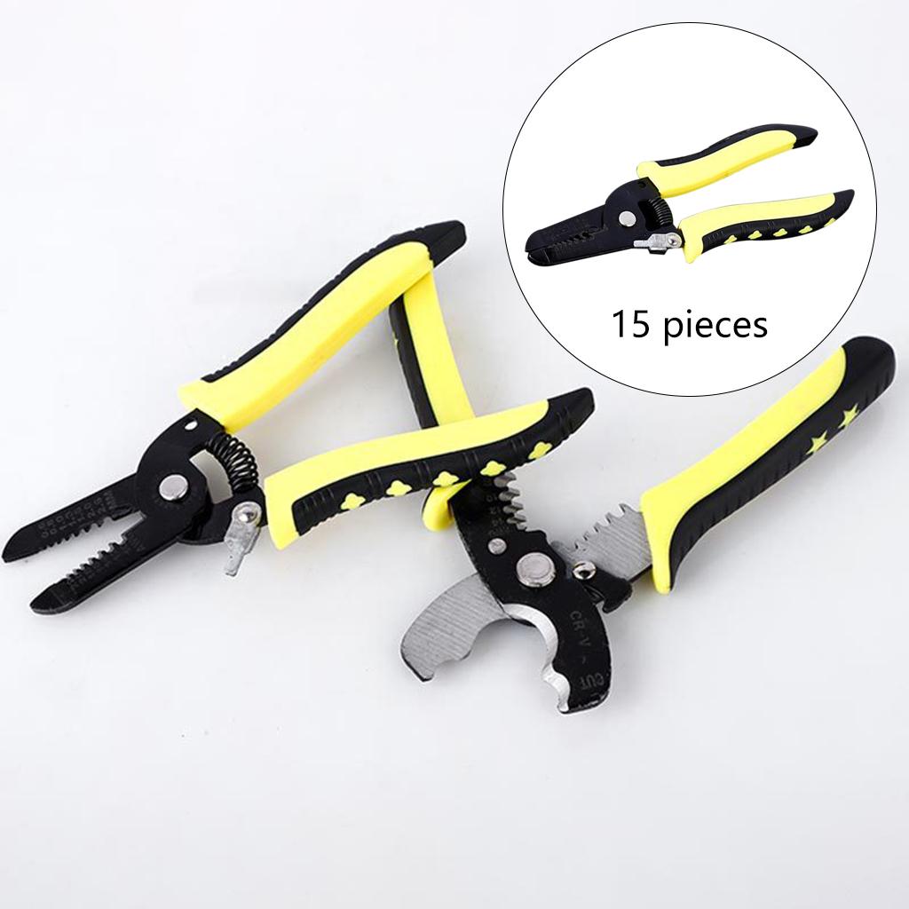 Pro Wire Stripper Network Tool Cutter Hand Tool Tool for Electrical Wire 15pcs