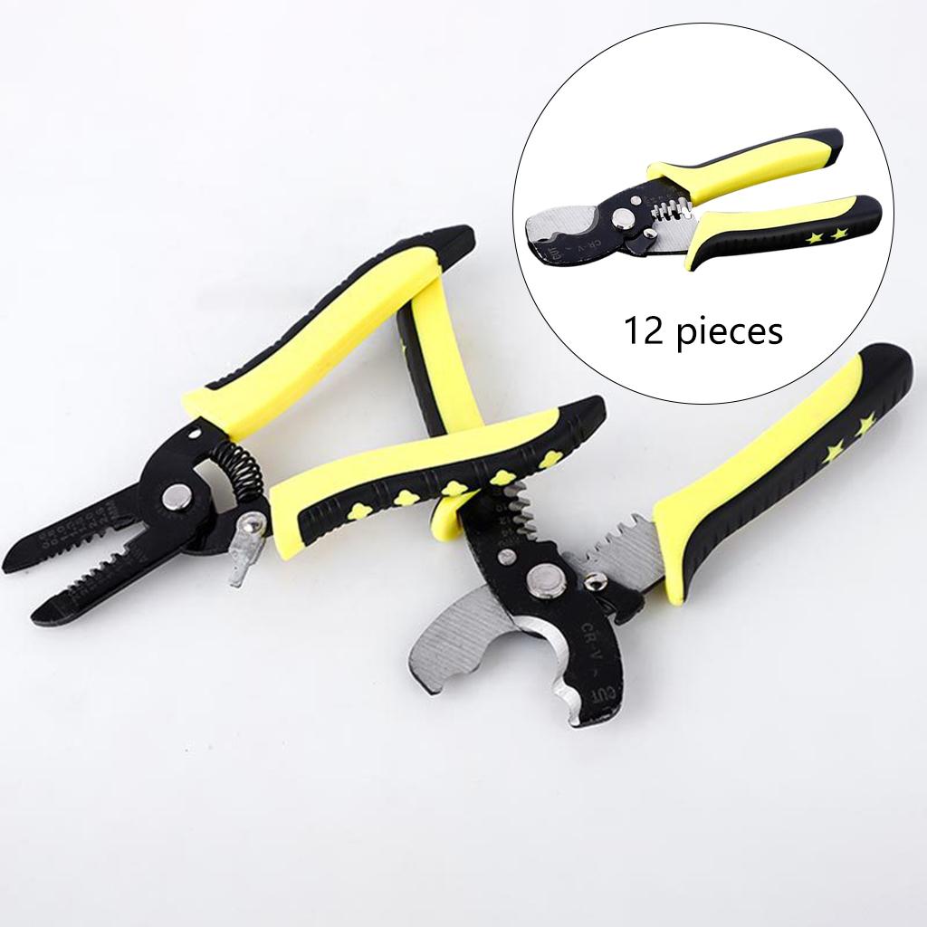 Pro Wire Stripper Network Tool Cutter Hand Tool Tool for Electrical Wire 12pcs