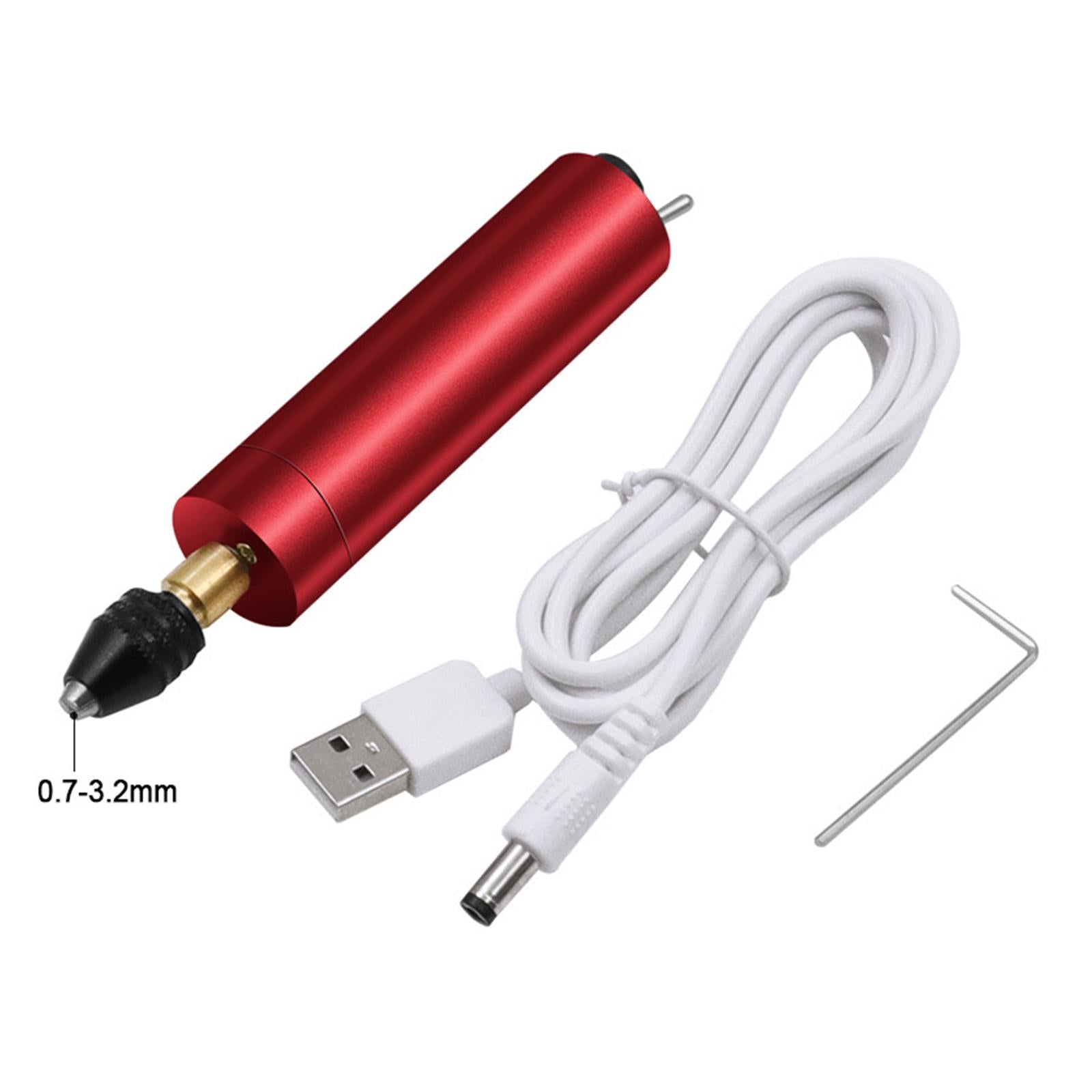 Mini Cordless Rotary Tool USB Charging for Milling Jade Carving Cutting Black Clip