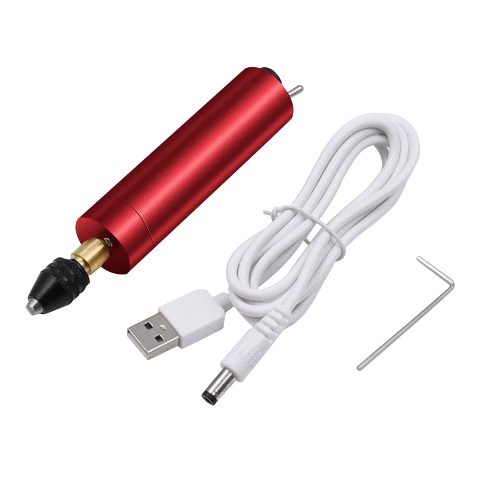 Mini Cordless Rotary Tool USB Charging for Milling Jade Carving Cutting Black Clip