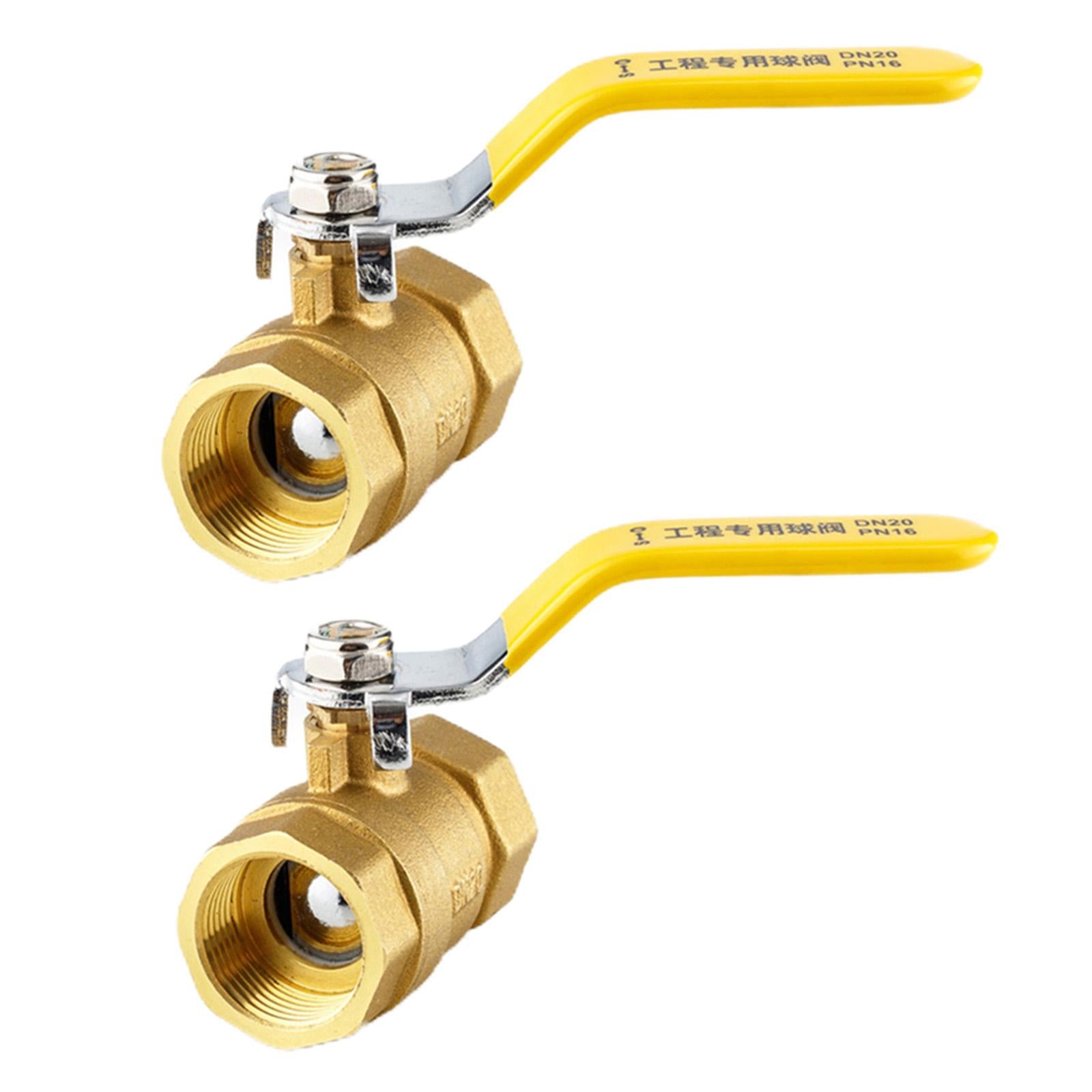 Manual Brass Ball Valve Two-Way Water Oil Air Gas Fuel Line Thread for Pumps DN20