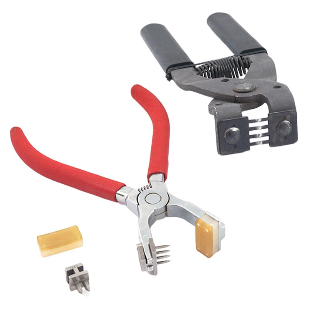 Leather Hole Punch Plier Silent Leather Hand Pliers for Dog Collars red