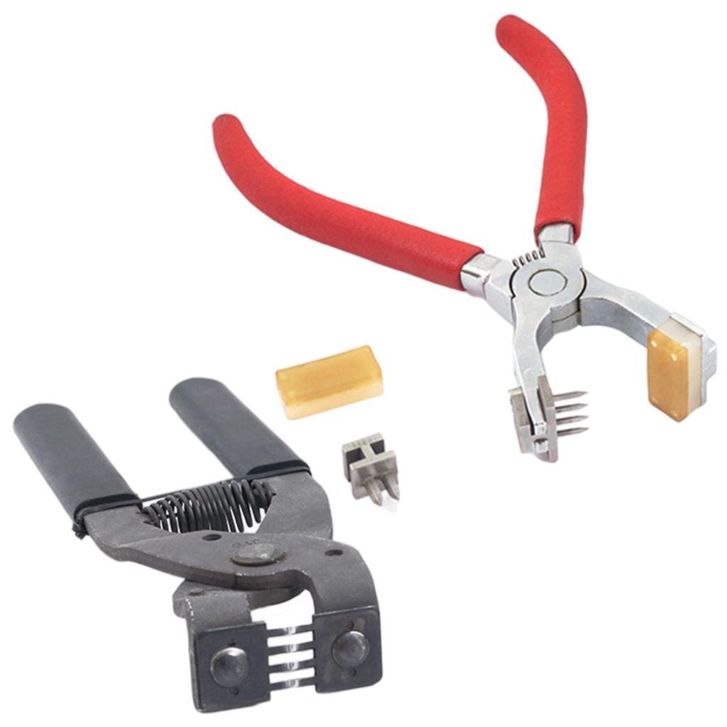 Leather Hole Punch Plier Silent Leather Hand Pliers for Dog Collars red