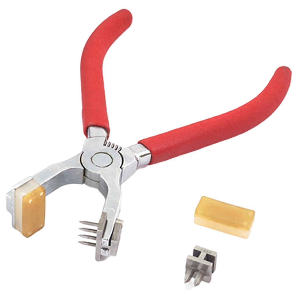 Leather Hole Punch Plier Silent Leather Hand Pliers for Dog Collars red