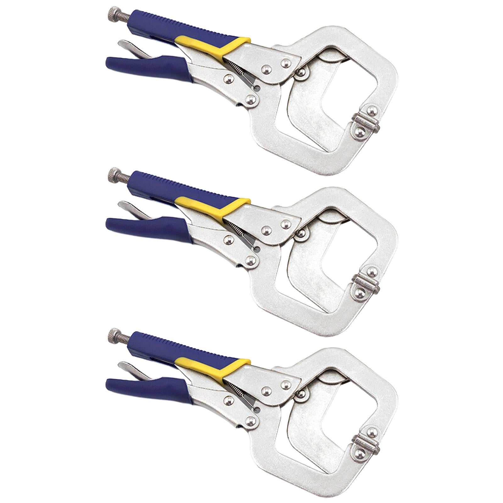 3 Pieces Locking Pliers C-Type Pliers Equipment for Household 6/9/11inch